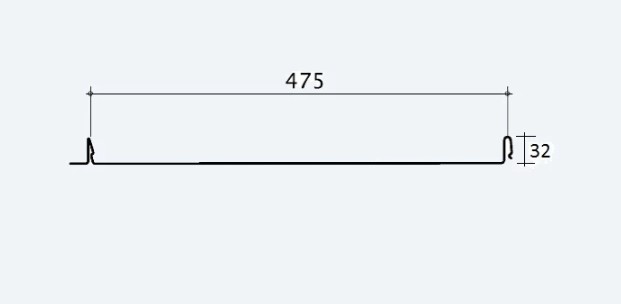 Klik fals plade - 32/475mm